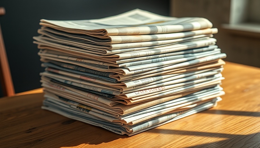 Stack of newspapers symbolizing small business advertising.