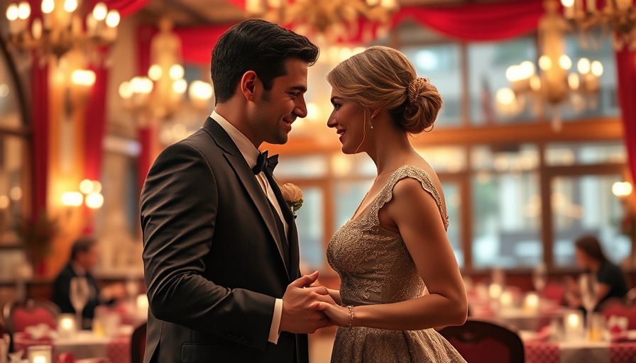 Consideration set: romantic dinner with couple holding hands.