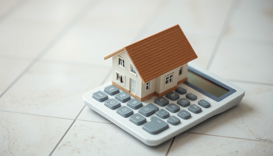 Mini house on calculator illustrating FICO credit score affordability.