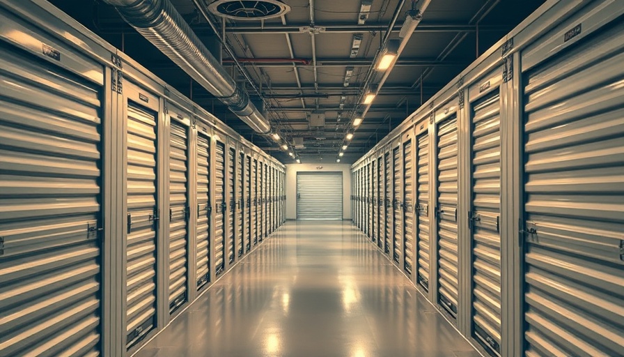 Organized self-storage units in a spacious environment.