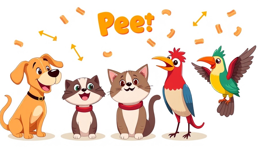Pets eagerly await free pet treats in playful design