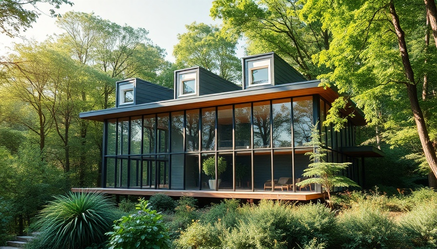 Elegant mid-century modern home in forested setting