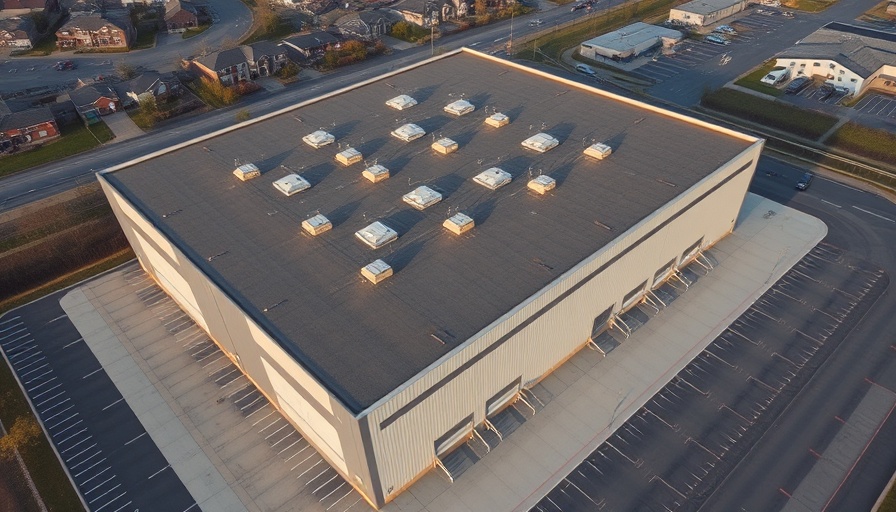 Amazon warehouse, early morning view, potential site for union vote discussions.