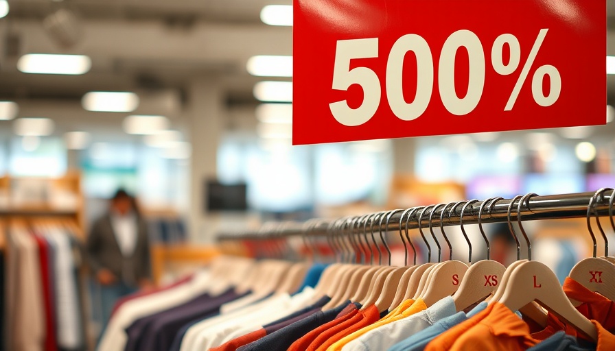 Clothing store sale sign with 50% discount amid U.S. inflation concerns.