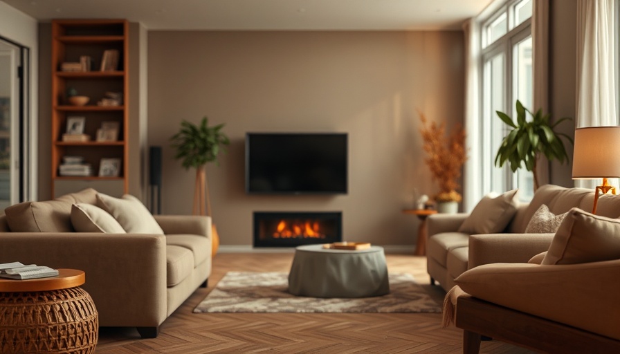 Modern living room heater focusing on heating safety tips.