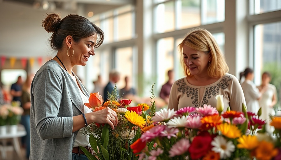 Women arranging flowers at Valentine's Day Widow Outreach Project event.