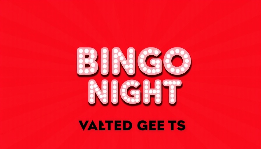 Family Bingo Night at Freddy’s Frozen Custard poster with red text.