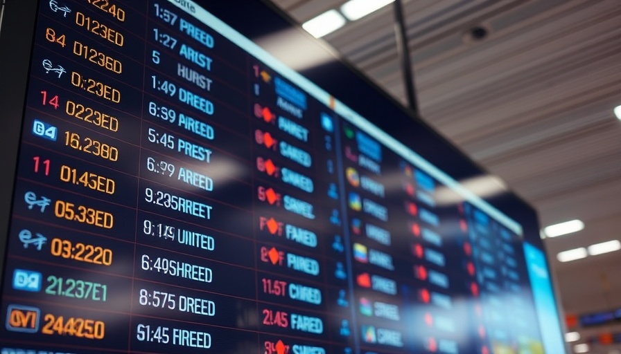 Flight board showing delays due to winter storm flight cancellations North Carolina.