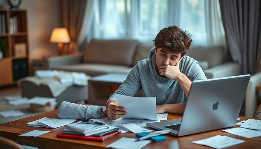 Young adult calculating expenses for rent