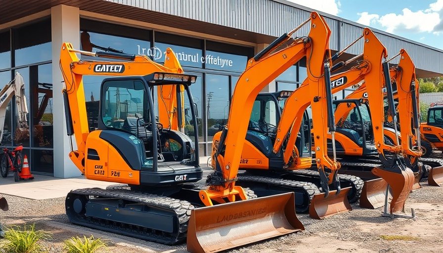 Modern advancements in landscaping equipment displayed at a dealership.