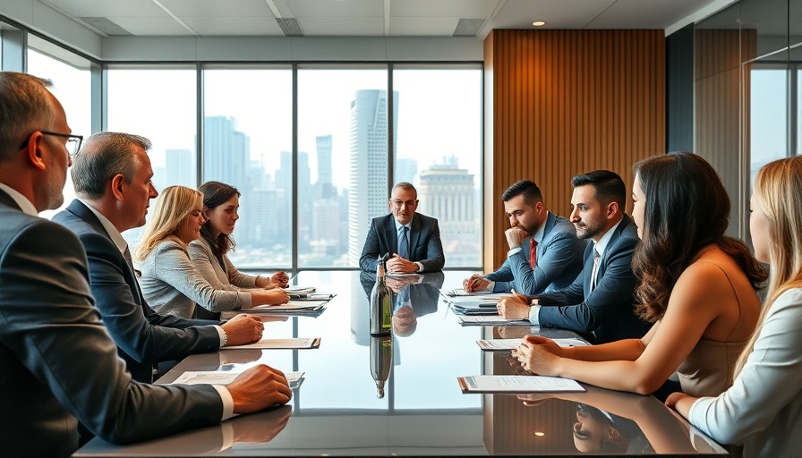 Group meeting on U.S. Trade Policy February 2025 in a modern boardroom.