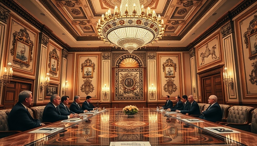 Conference room during Mar-a-Lago Accord currency deal discussions.