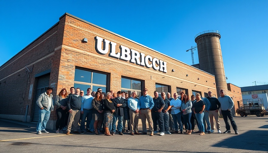 Future of Ulbrich: Group of employees outside brick building.
