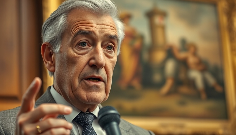 Distinguished older male speaking during announcement on US suspends military aid to Ukraine.