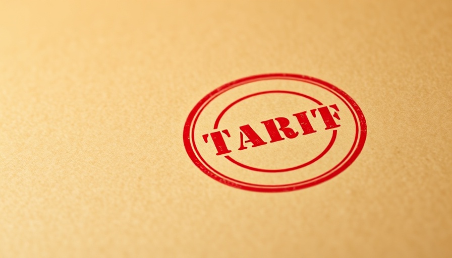 Red tariff stamp on paper illustrating retaliatory trade tariffs concept.