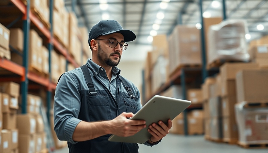 Professional in warehouse managing inventory for import export.