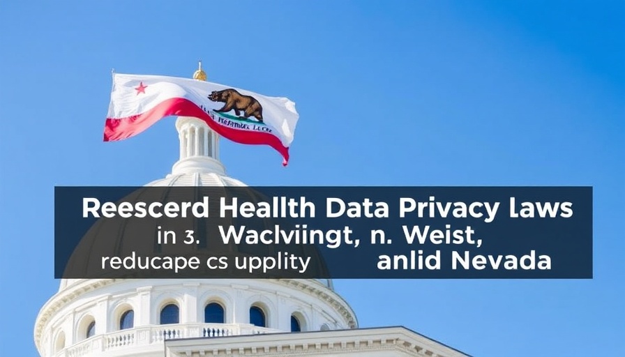 Health Data Privacy Laws in Washington and Nevada document with California flag.