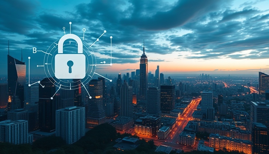 Futuristic cityscape with data protection theme, promoting Saudi Arabia Data Protection Law.