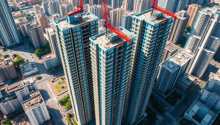 Aerial view of construction site in urban China, reflecting on budget deficit concerns.