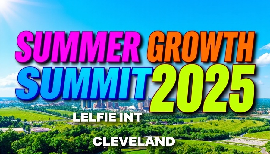 Summer Growth Summit 2025 promotional banner with Cleveland skyline.