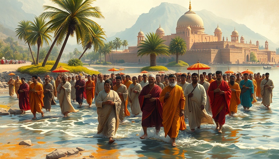 Historical procession by a river symbolizes traditions related to Lent.