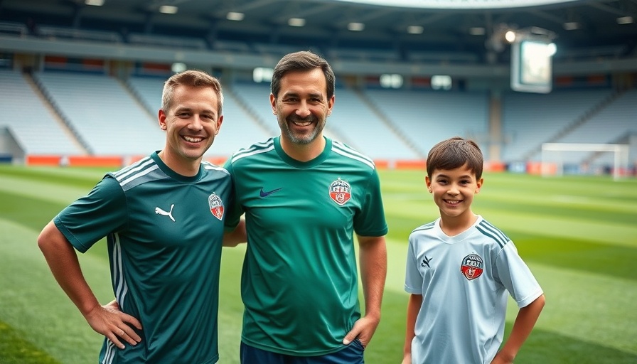 Affordable soccer camps in Charlotte with coach and kids smiling on field.