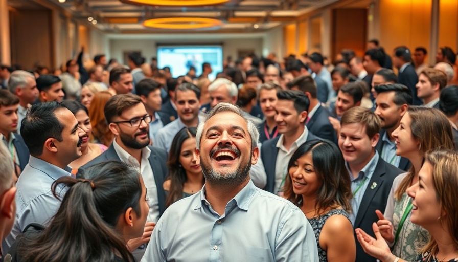 Conference attendees networking at ESG trade event #AccelerateAction.