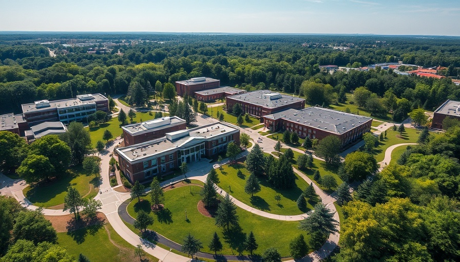 Sacred Heart University campus with sustainable landscaping.