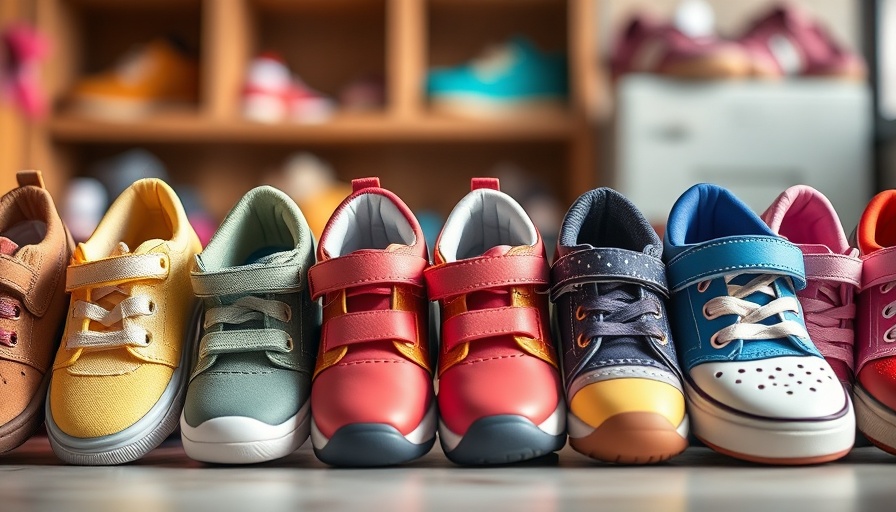 Array of colorful children's shoes at Charlotte Spring Consignment Sales 2025.