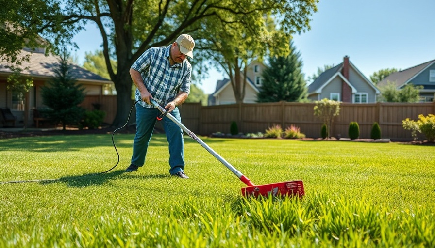 Sunday Pro Supply Program lawn care application in backyard.