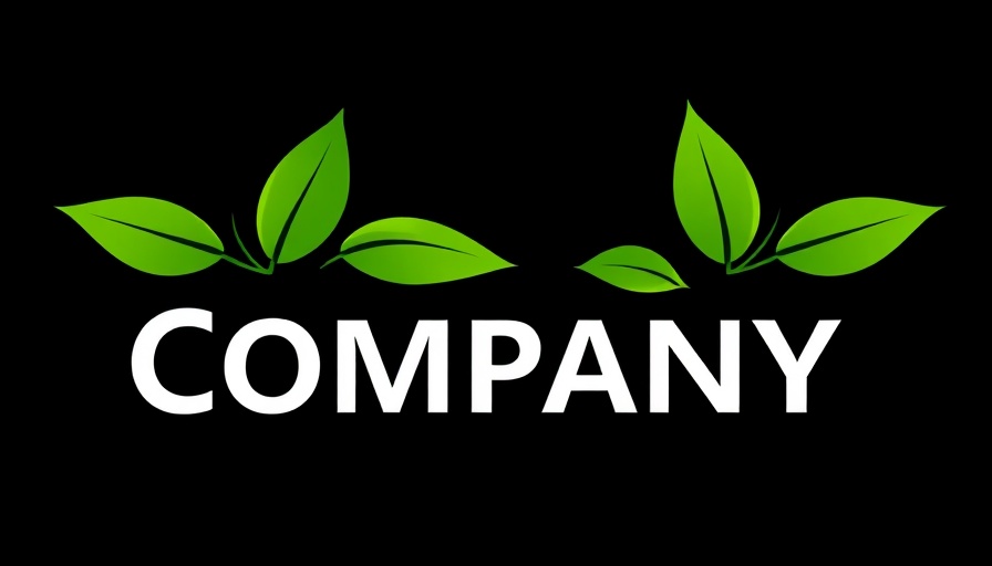 Logo for tree service company with green leaves.