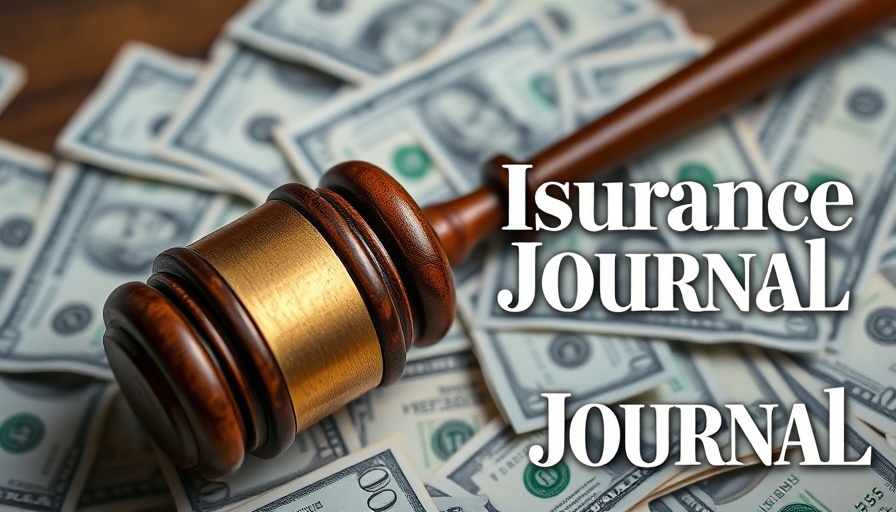 Gavel on dollar bills and Insurance Journal logo related to Girl Scouts lawsuit.