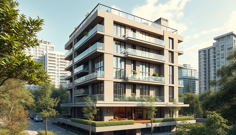 Modern luxury apartment building in Seattle's vibrant cityscape.