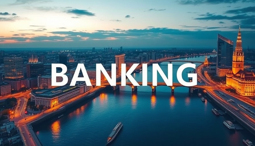Cityscape at dusk with Bank of Ireland trade finance automation banner.