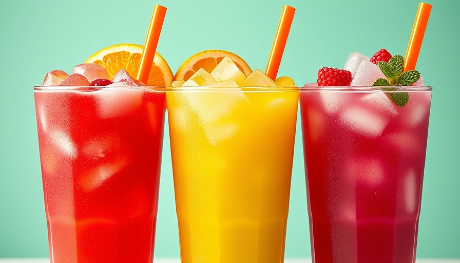Colorful $1 iced beverages on first day of spring.