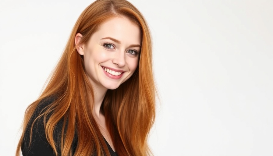 Smiling young woman with red hair, indoors portrait.