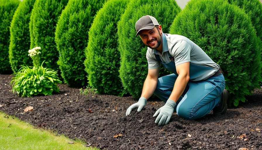 Worker applying mulch, highlighting benefits of mulching.