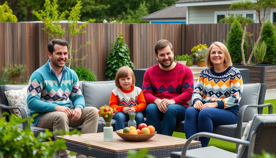 Cold Picnic home decor with family enjoying a backyard.