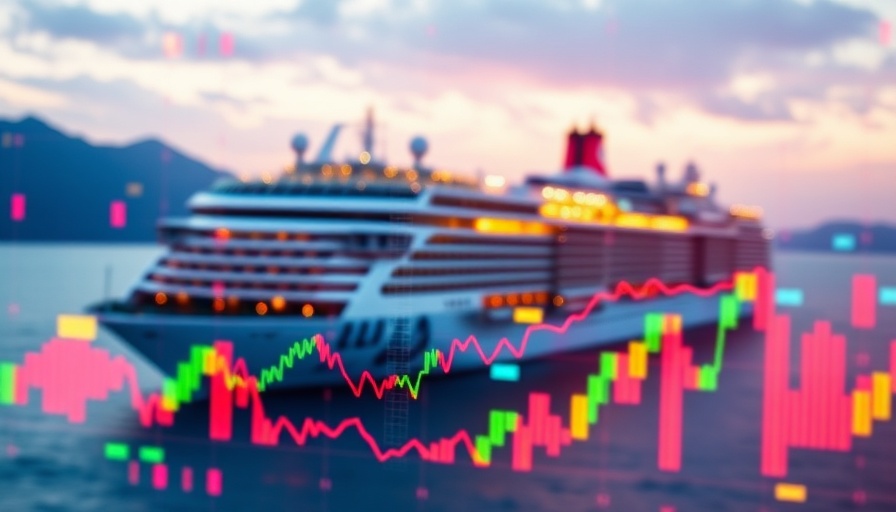 Abstract digital art of cruise stocks and graphs.