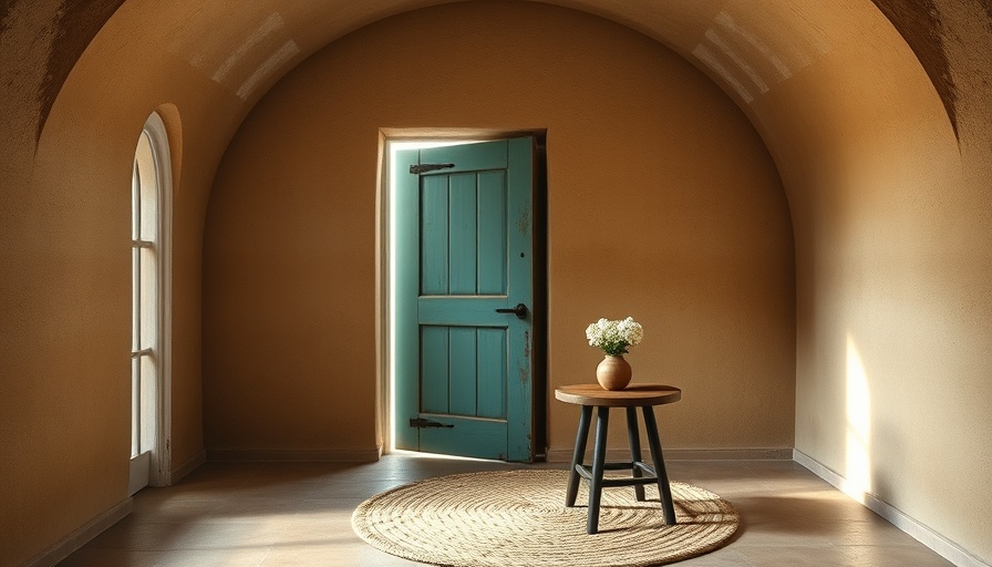 Elegant Casa Soleto Puglia design with rustic door and table.