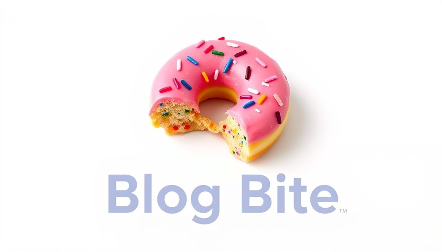Blog Bite featuring pink frosted donut with sprinkles.