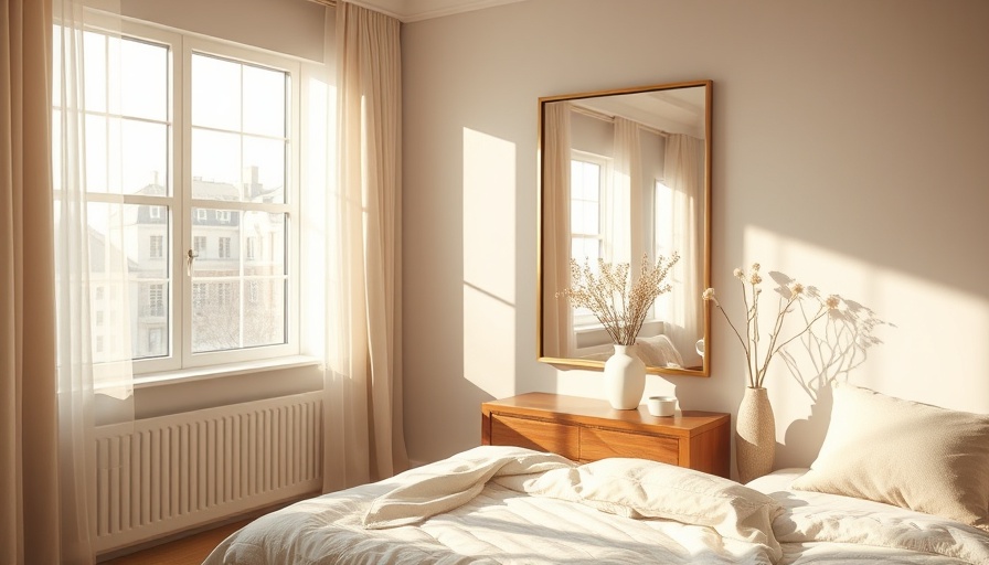 Modern bedroom design with natural lighting and decor.