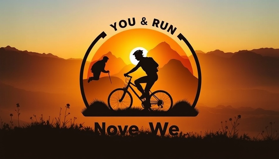 You Move We Mow Challenge badge with outdoor silhouettes