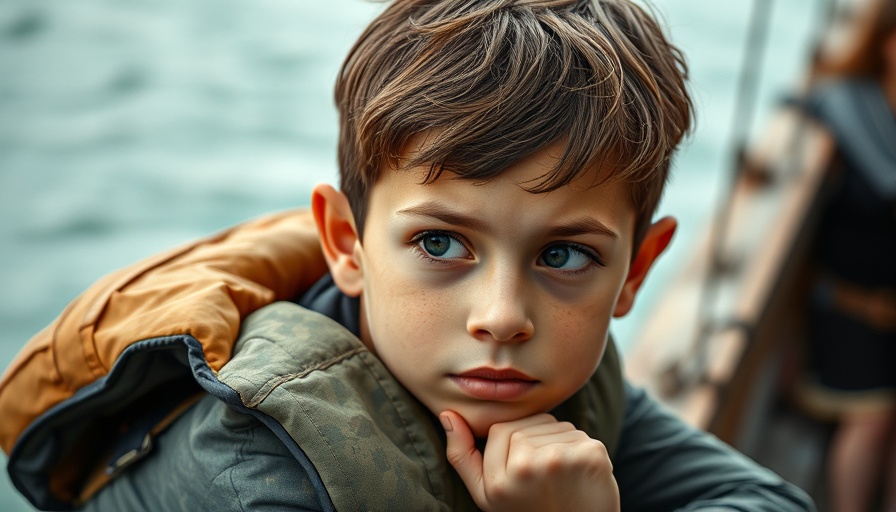 Thoughtful young boy by the water, bipartisan bill to stop youth vaping.