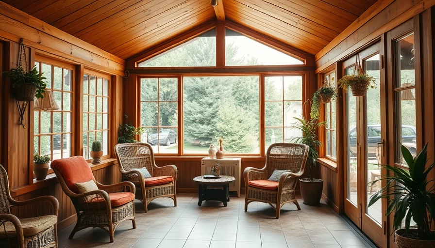 Cozy sunroom in a revived 1975 Gainesville house.
