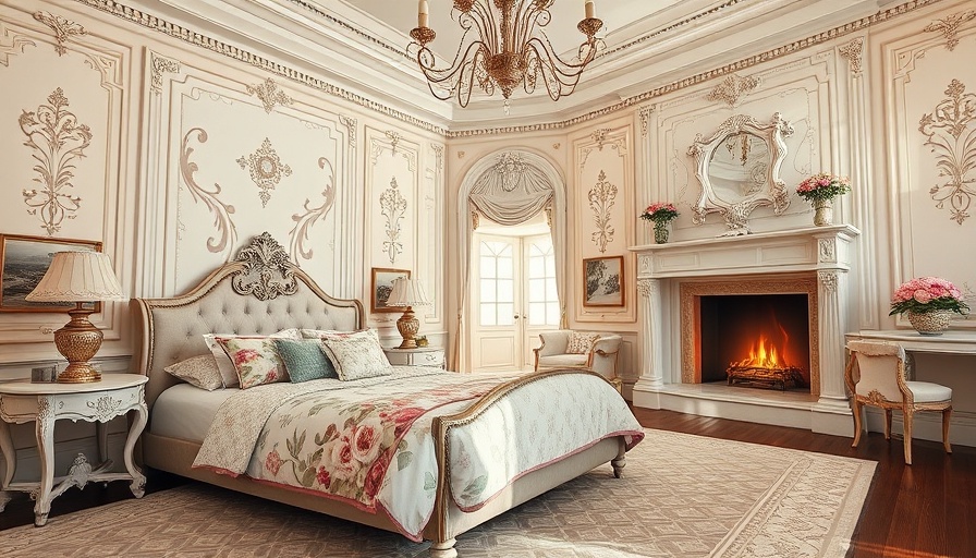 Elegant bedroom with floral bedding Pottery Barn LoveShackFancy collaboration.