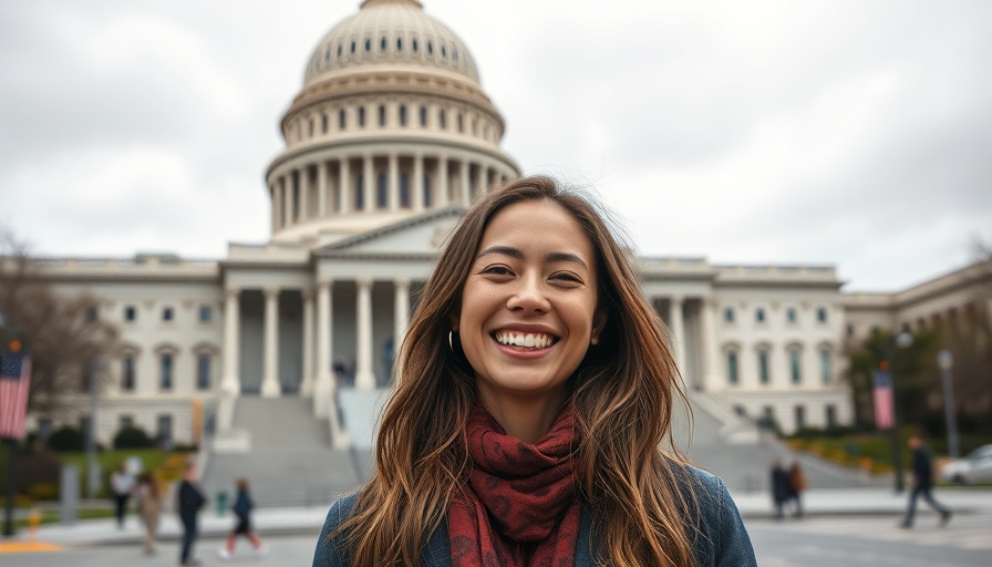 Woman in front of Capitol, impact of Section 230 repeal on businesses discussion.