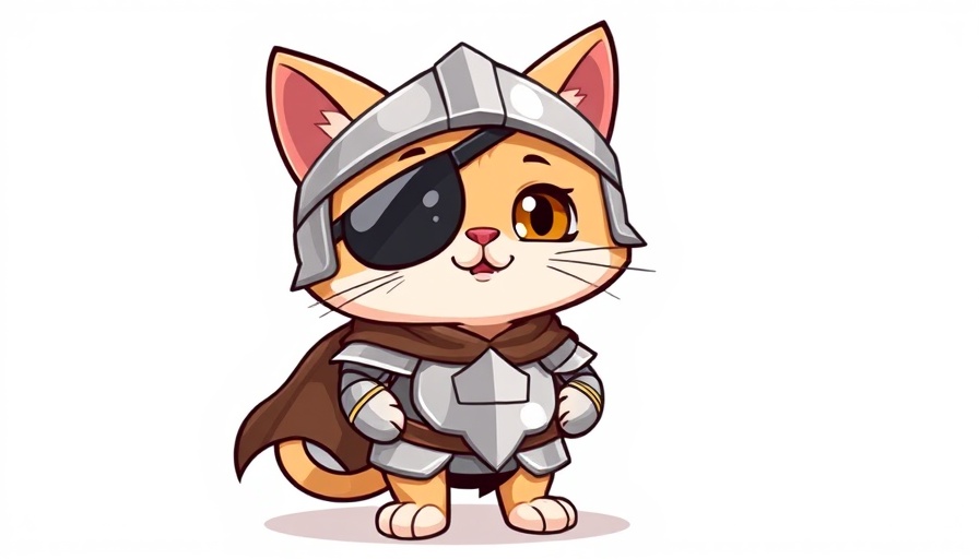 Charlotte Nerd and Nom Market Fantasy Edition cartoon cat knight logo.