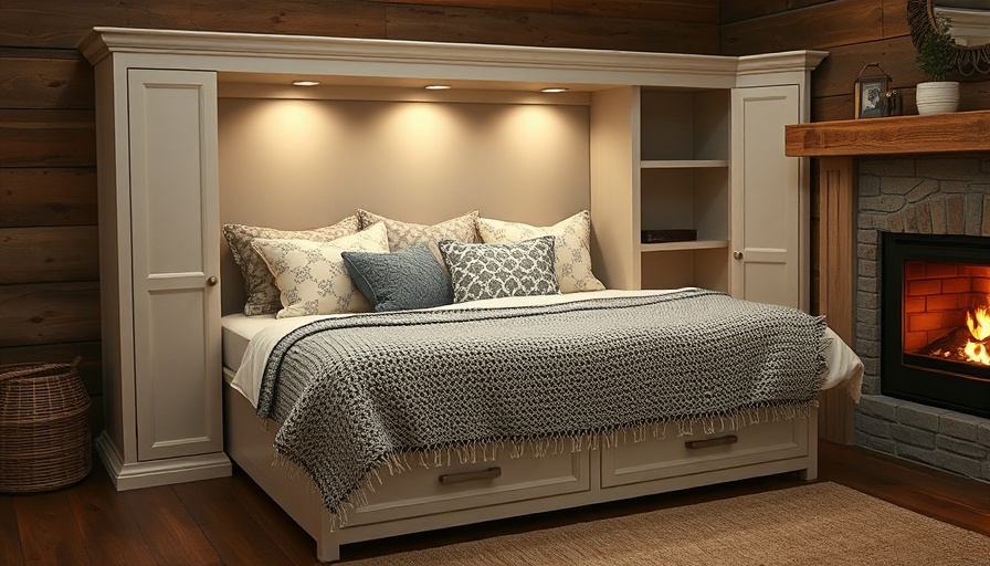Cozy Costco Murphy Bed in Rustic Room with Fireplace