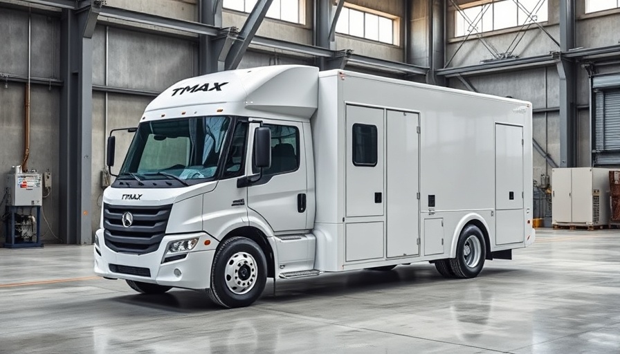 TMAX Mechanic Truck with Hybrid Power Source indoors